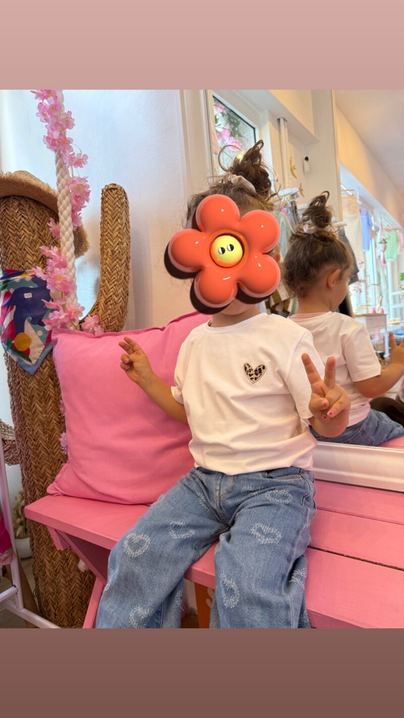 T SHIRT ENFANT BLANC COEUR LEO