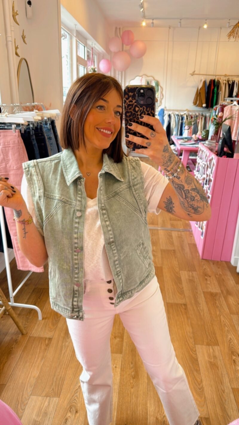 VESTE JEAN KAKI SS MANCHES T . XS