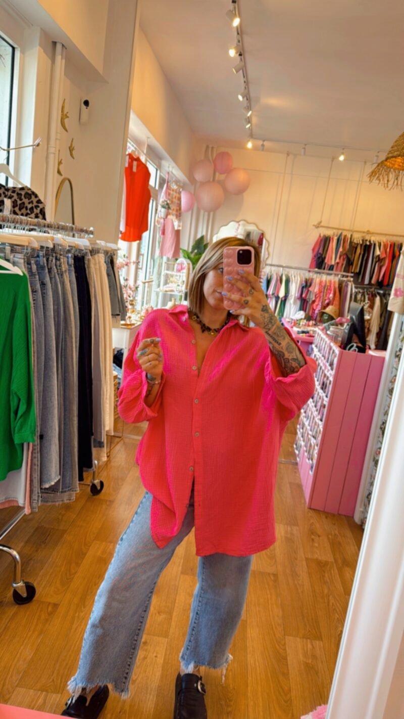CHEMISE LONGUE GAZ JULLIA FUSHIA