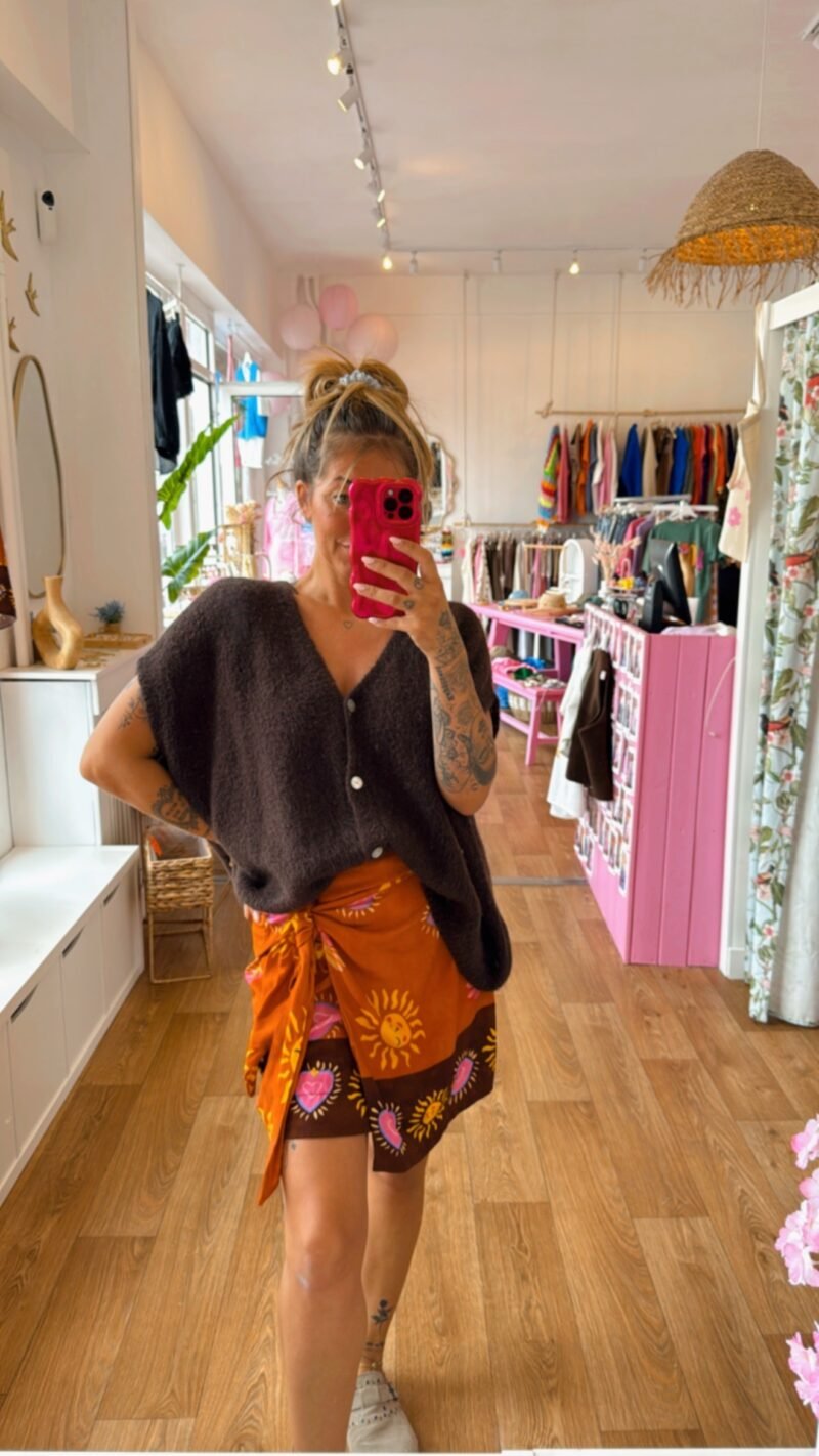 GILET SANS MANCHE  MARRON