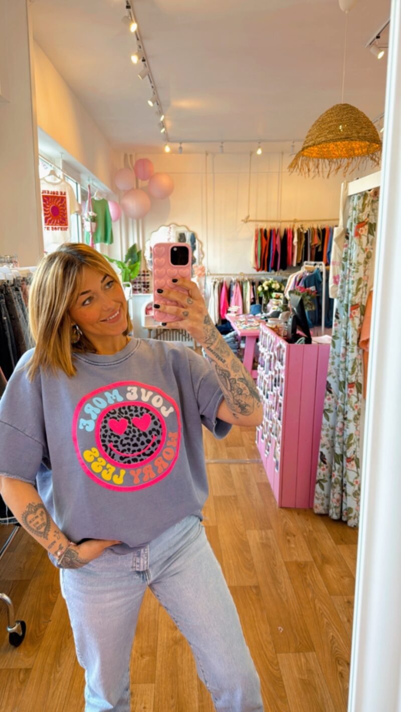 Sweat-shirt love more bleu