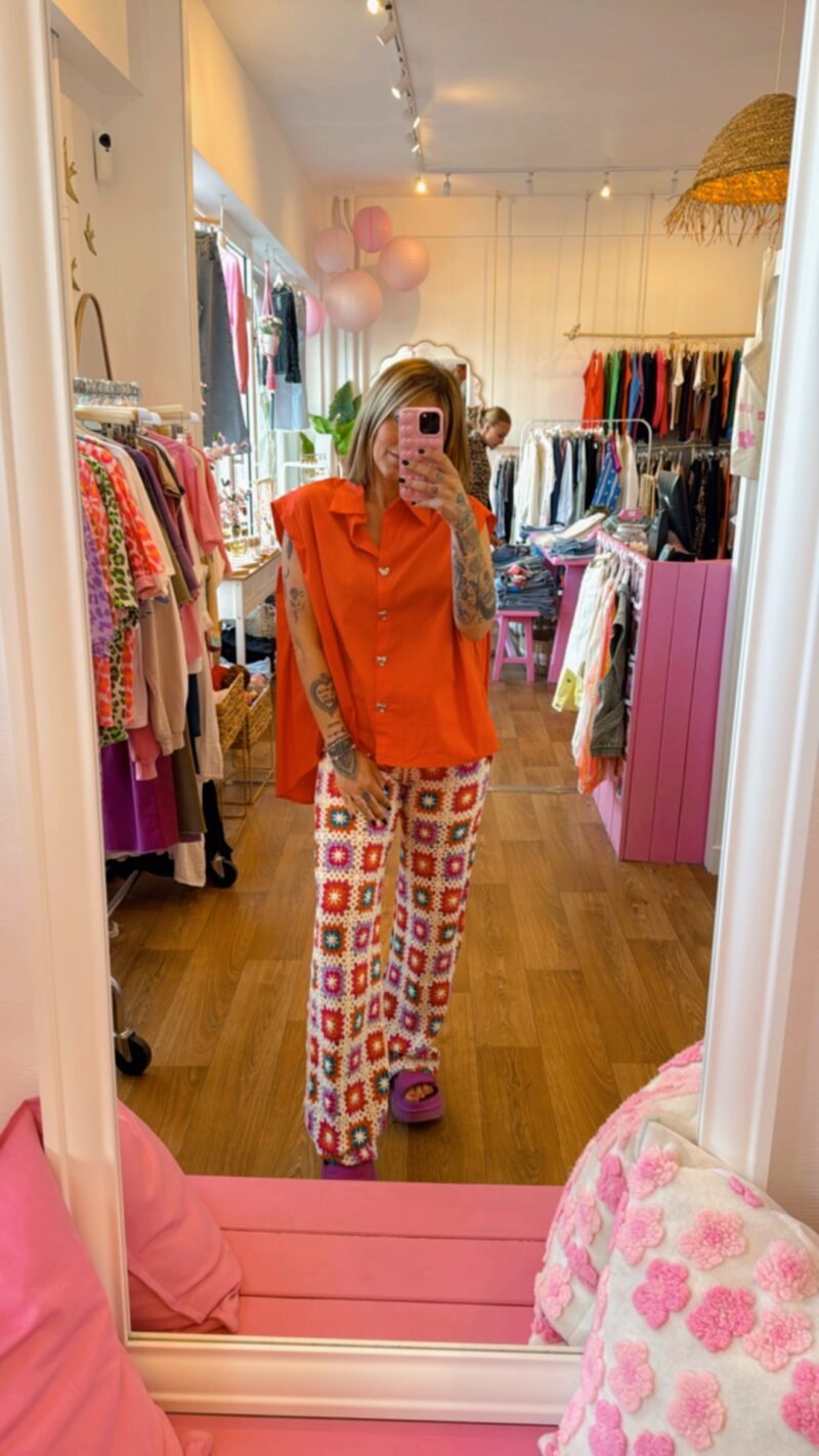 PANTALON CROCHET FUSHIA  M/L