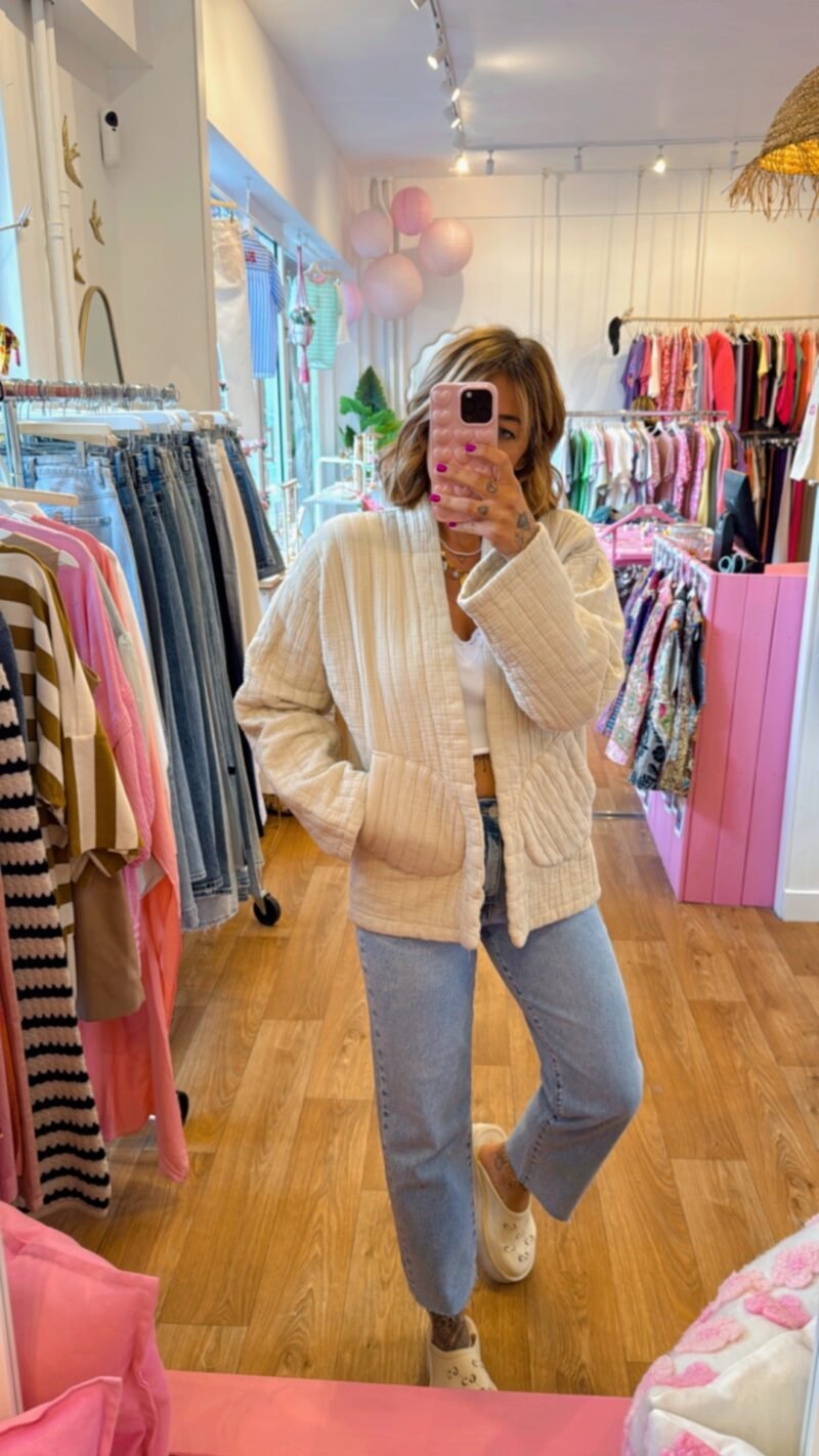 VESTE 100% COTON ECRU