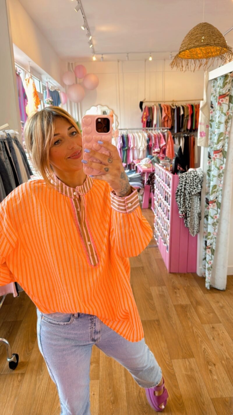 BLOUSE BOBO  ORANGE FLUO