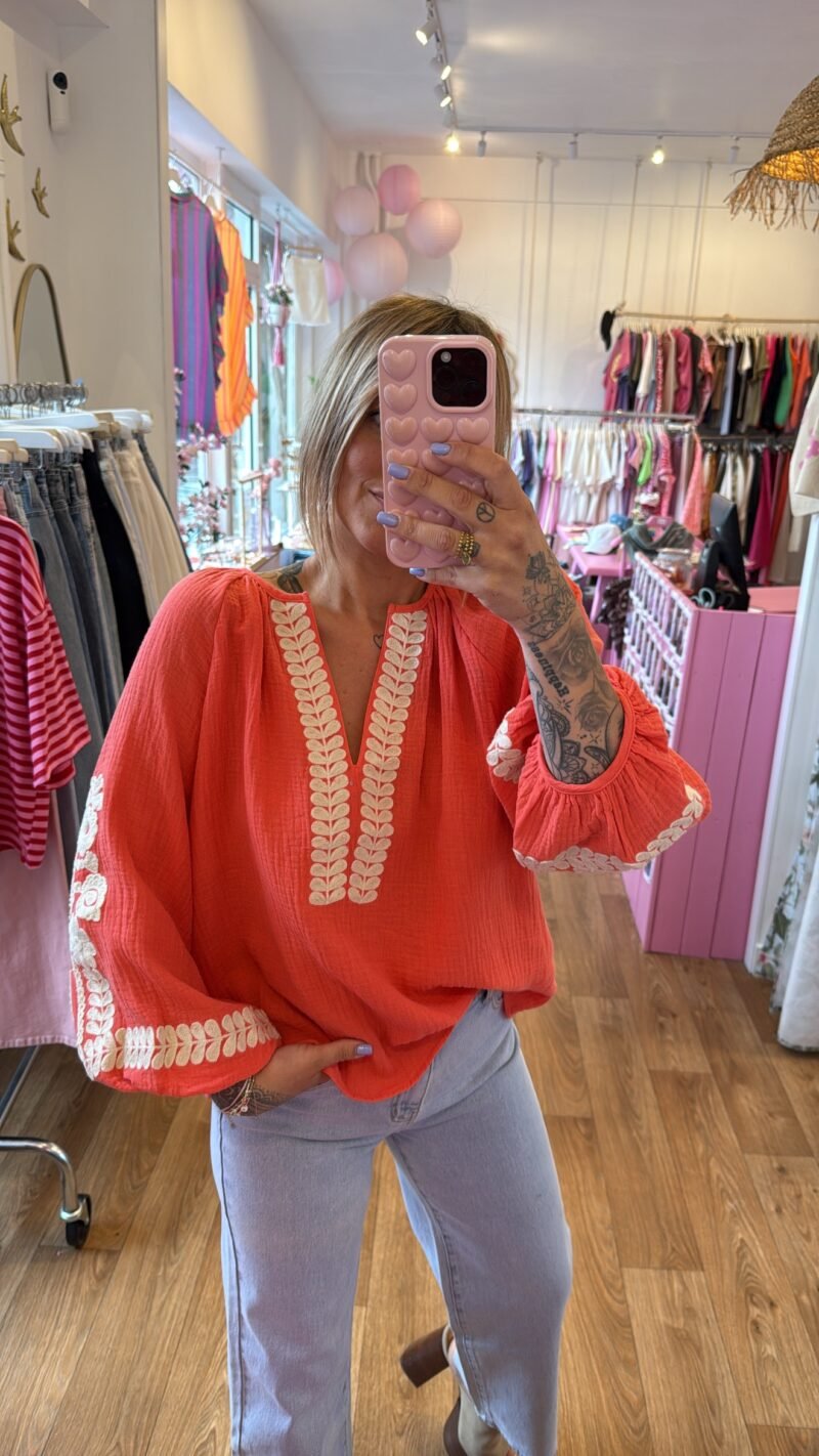 BLOUSE GAZ TERRACOTA    S/M