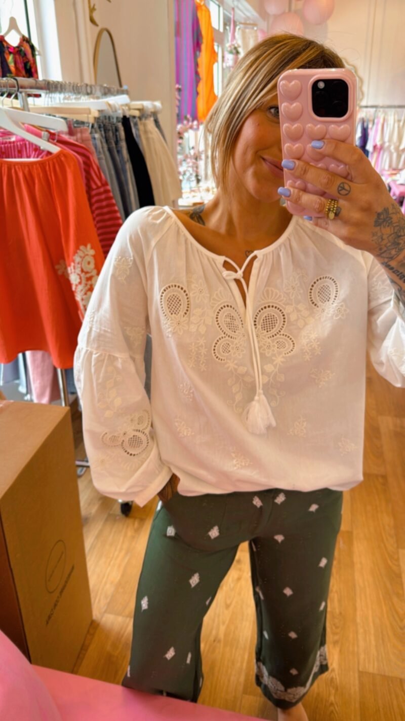 BLOUSE BLANCHE BRODERIE   M/L