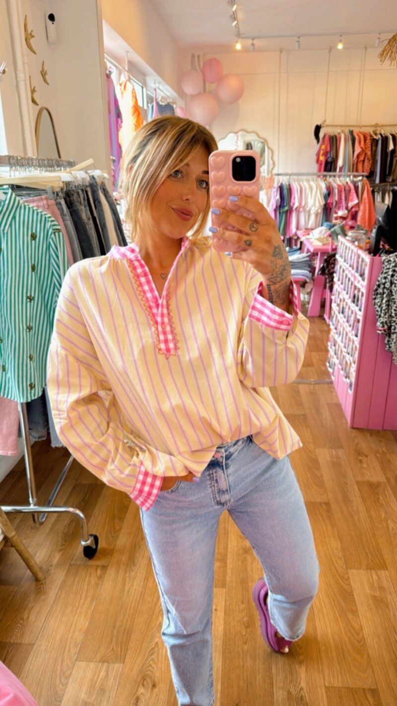 BLOUSE BOBO  RAYE JAUNE