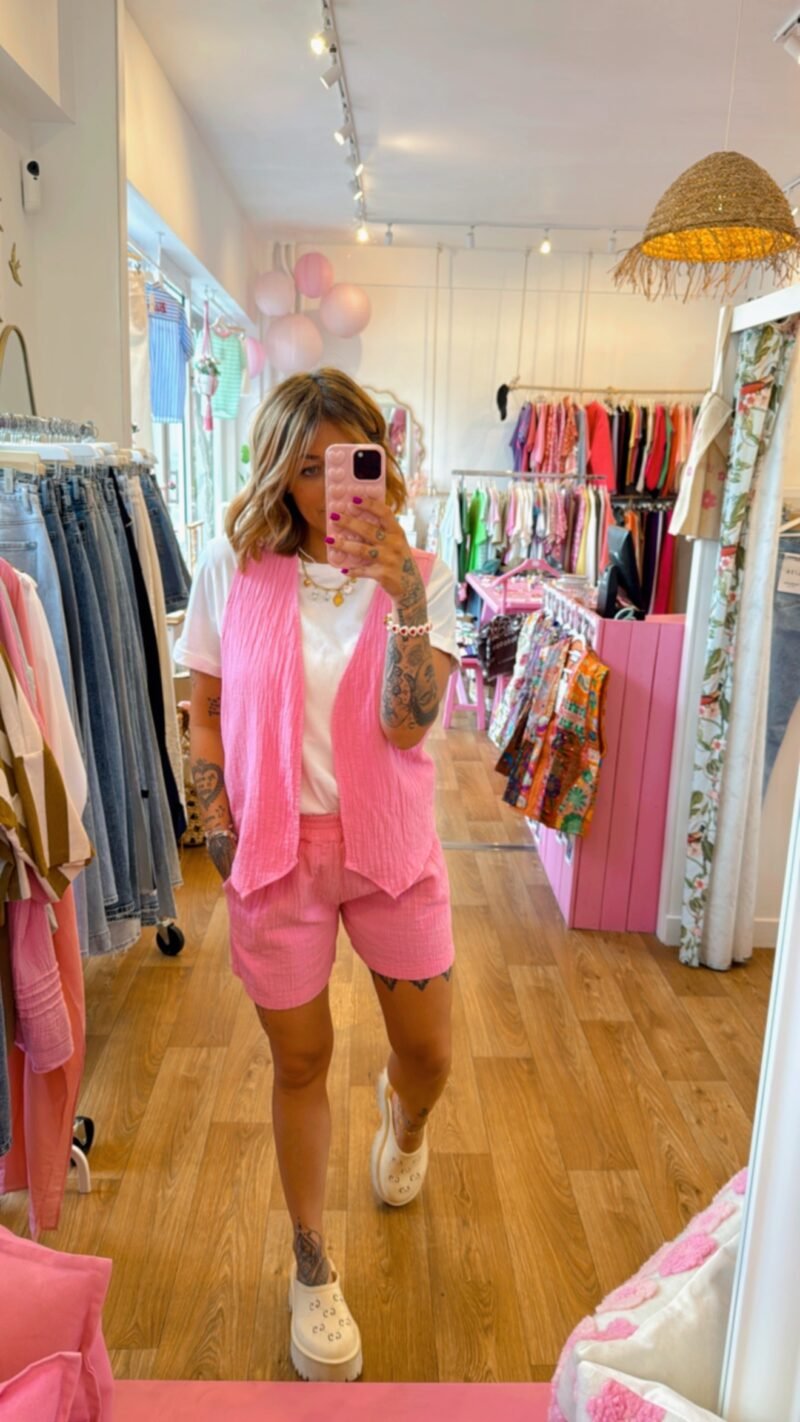 SHORT 100% COTON ROSE