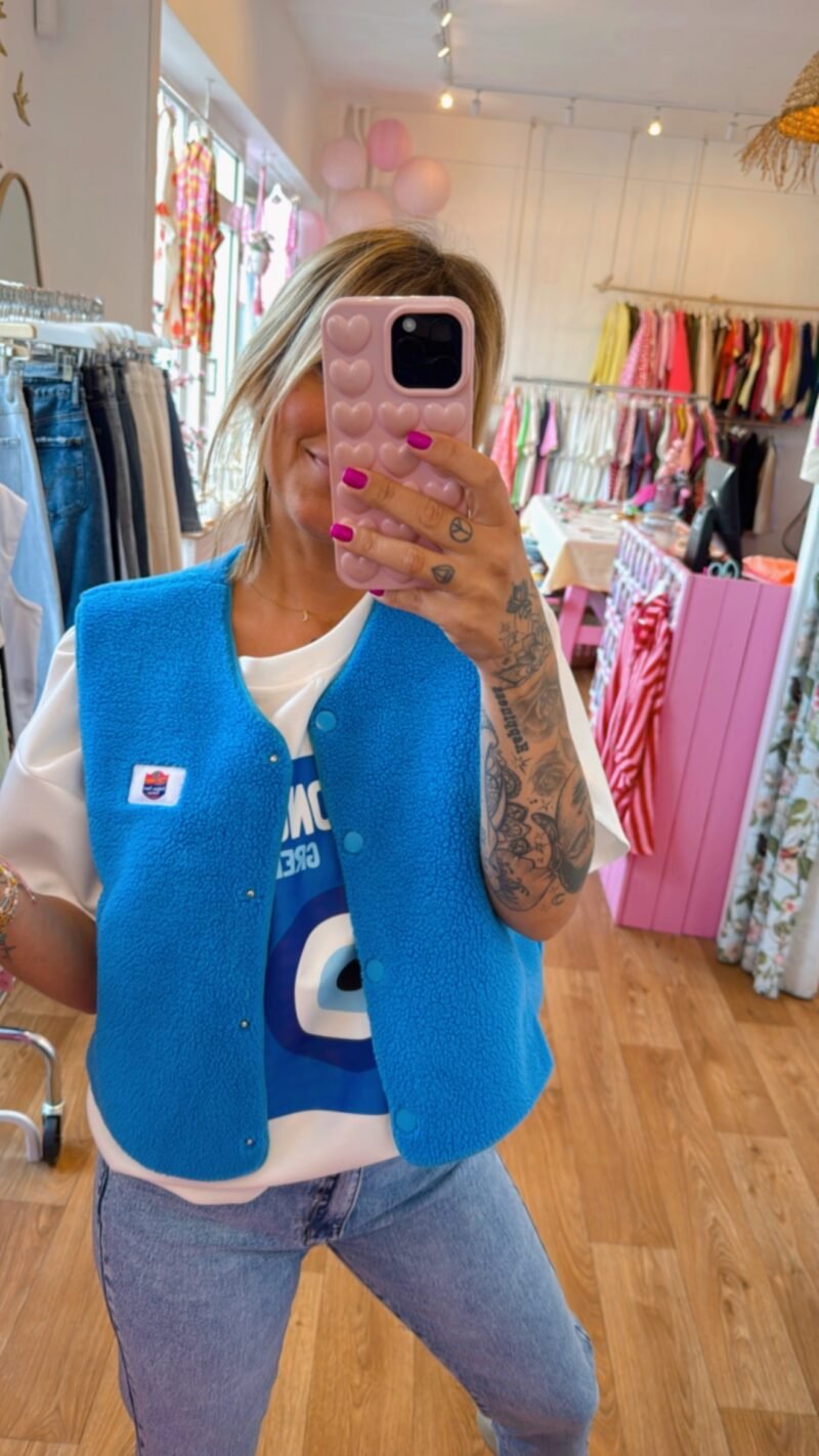 BOLERO SHERPA BLEU FLUO