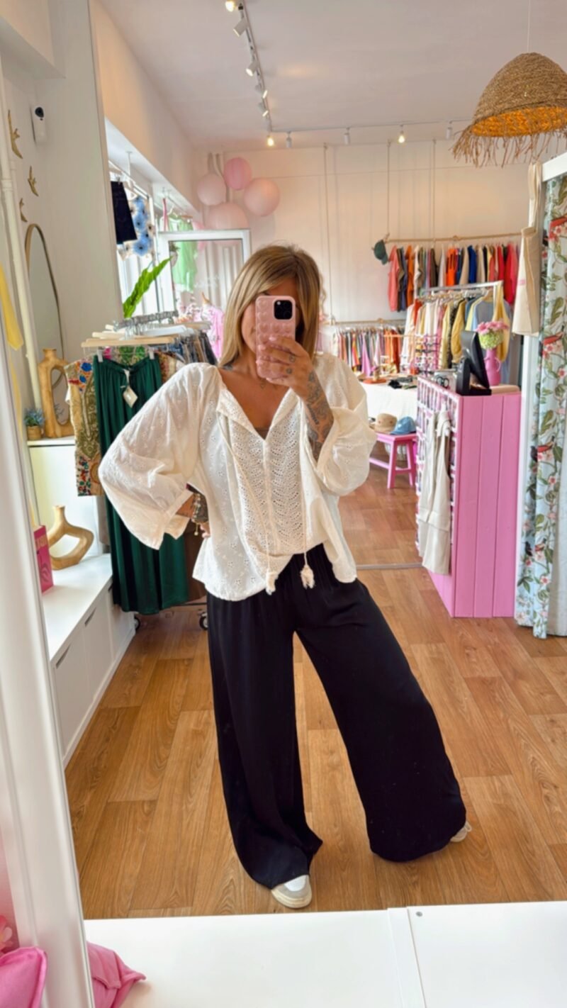 PANTALON FLUIDE NOIR   SOIE 20%