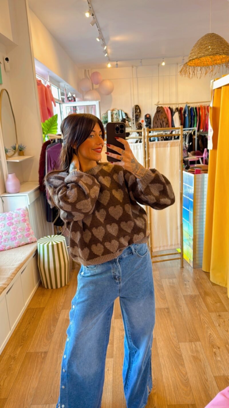 PULL MULTI COEUR CHOCO/CHOCO