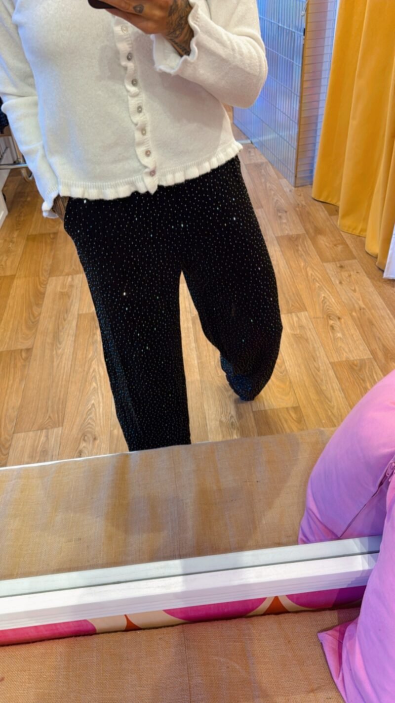 PANTALON STRASS NOIR  T . S