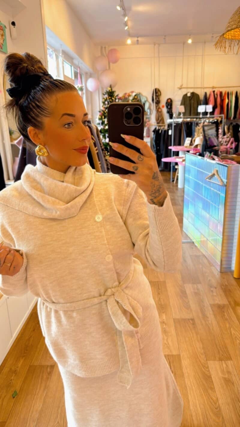 ENSEMBLE LAINE JUPE BEIGE – Image 2