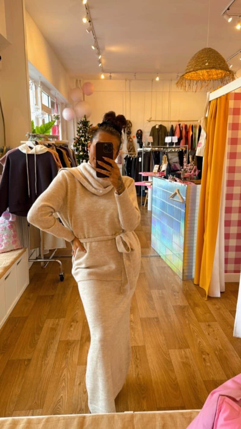 ENSEMBLE LAINE JUPE BEIGE – Image 3