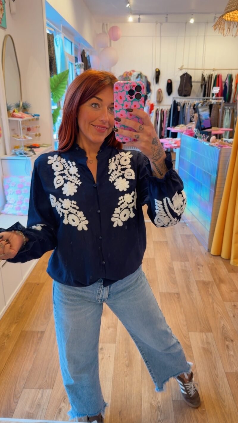 BLOUSE JOSHUA   BLEU MARINE   T  . S