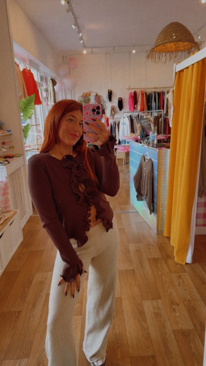 GILET VOLANTÉ CHOCOLAT   M/L