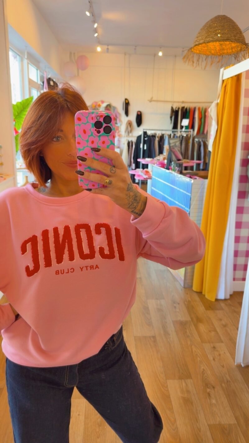 SWEAT ICONIC N 2  ROSE ET ROUGE