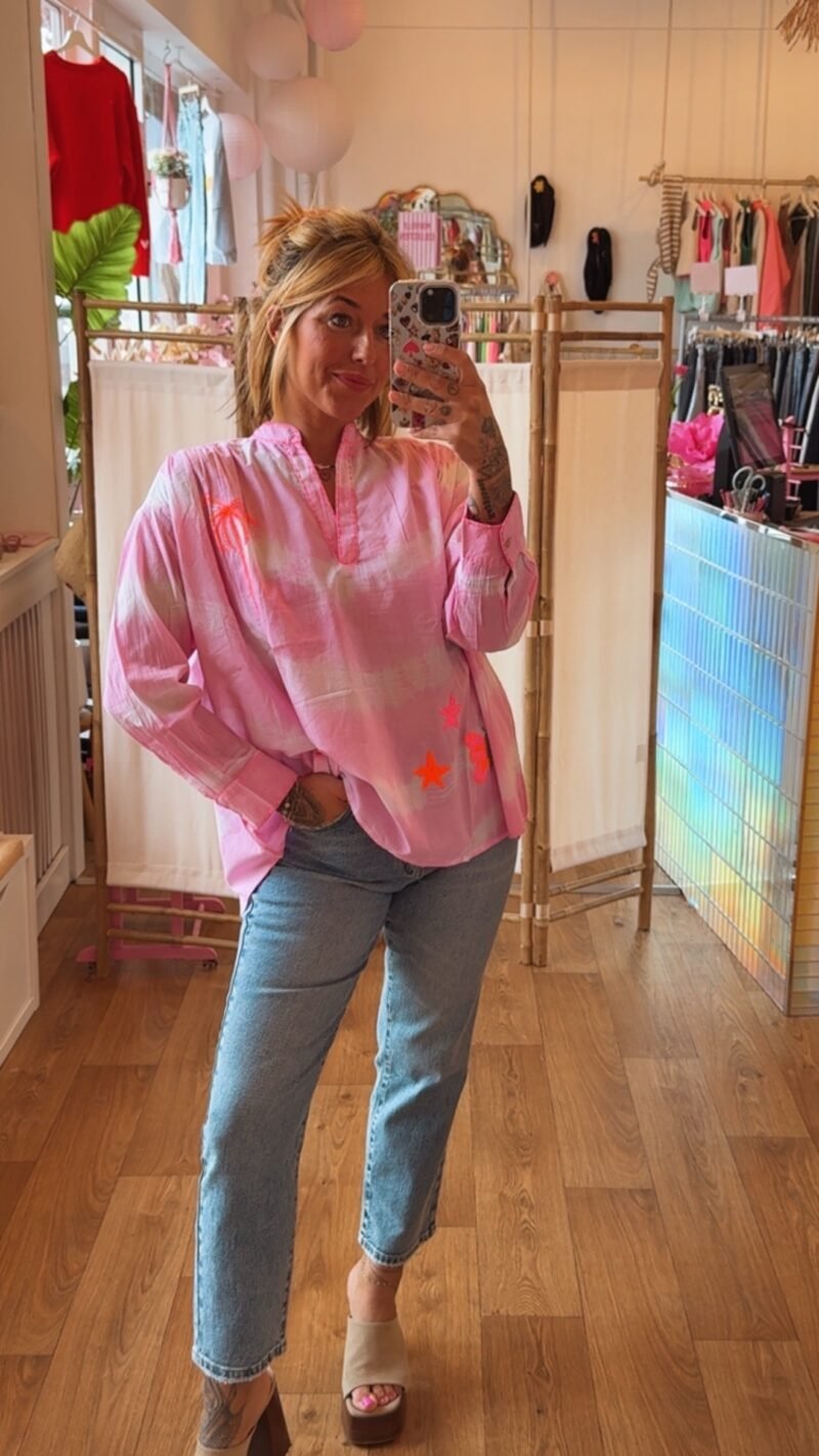 BLOUSE TIE AND DYE ROSE