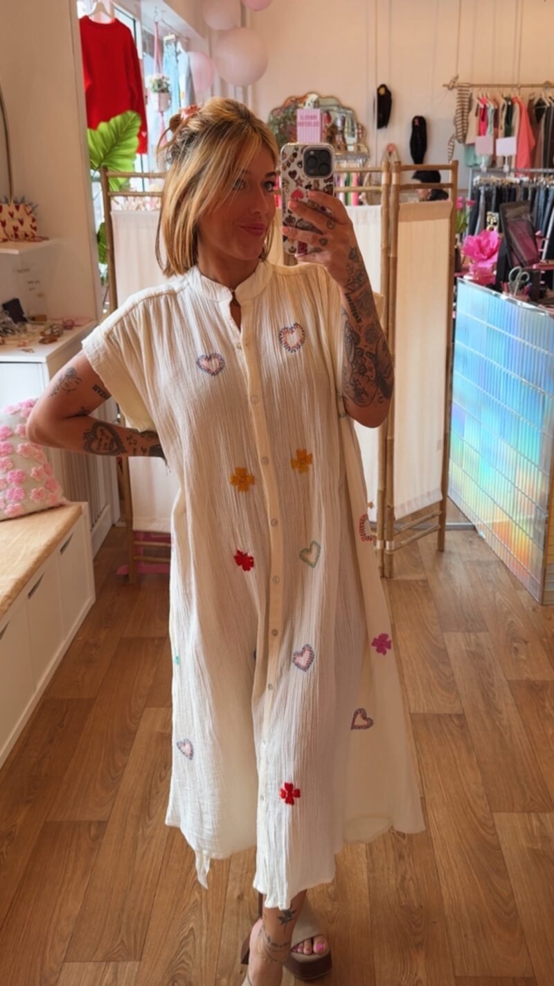 ROBE GAZ DE COTON LONGUE COEUR