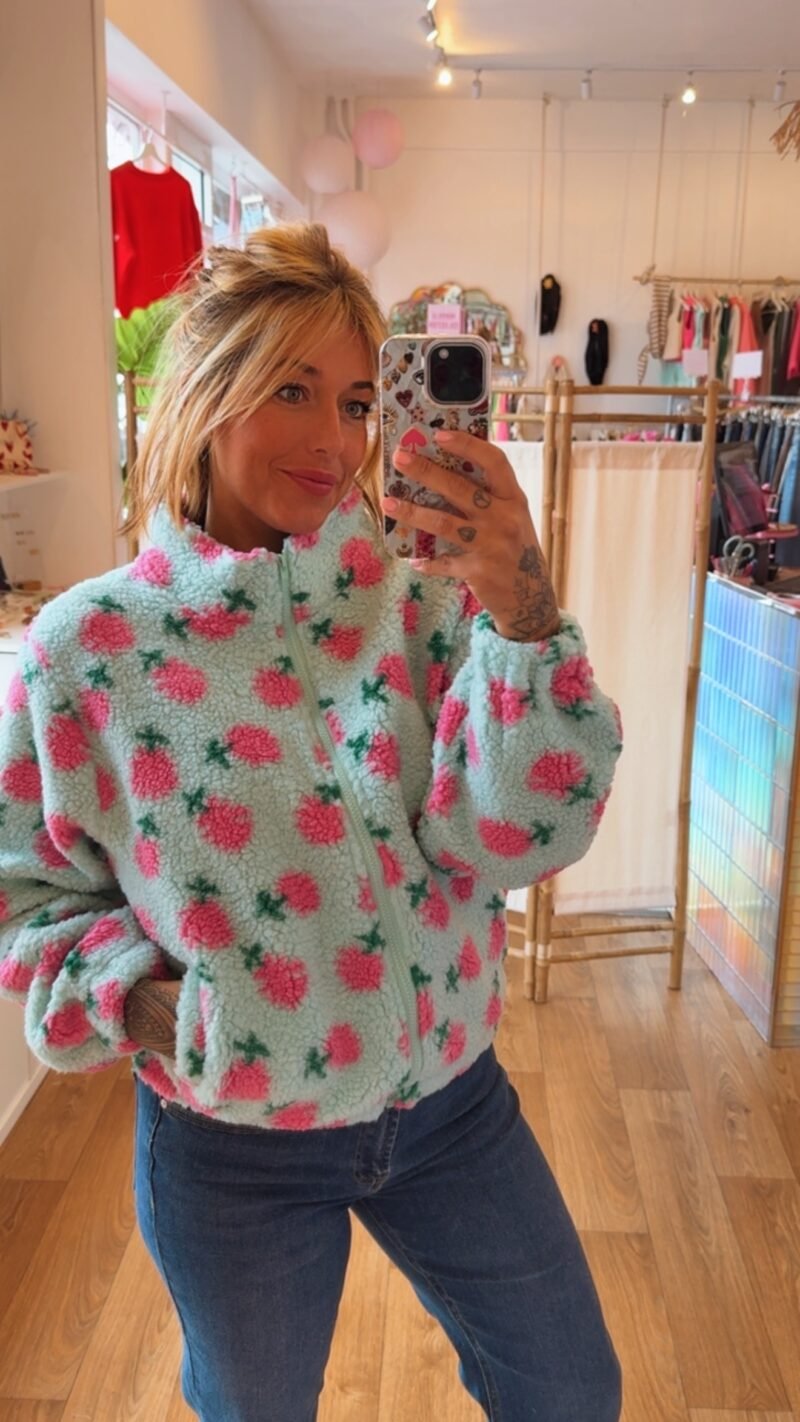 POLAIRE TURQUOISE FLEUR  M/L