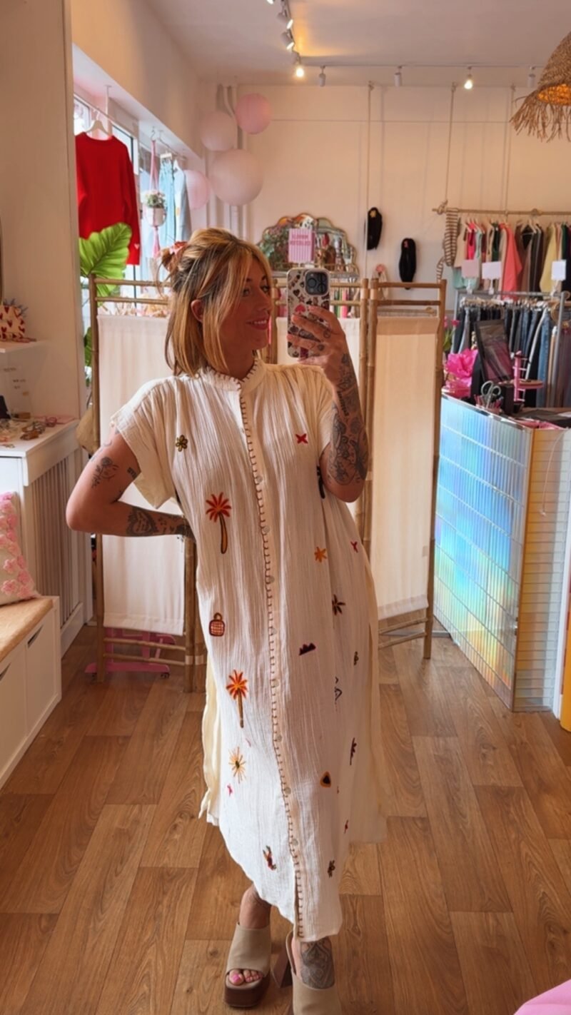 ROBE GAZ DE COTON LONGUE  SOLEIL