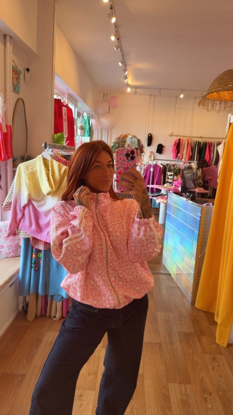 VESTE ZIP LEOPARD ROSE