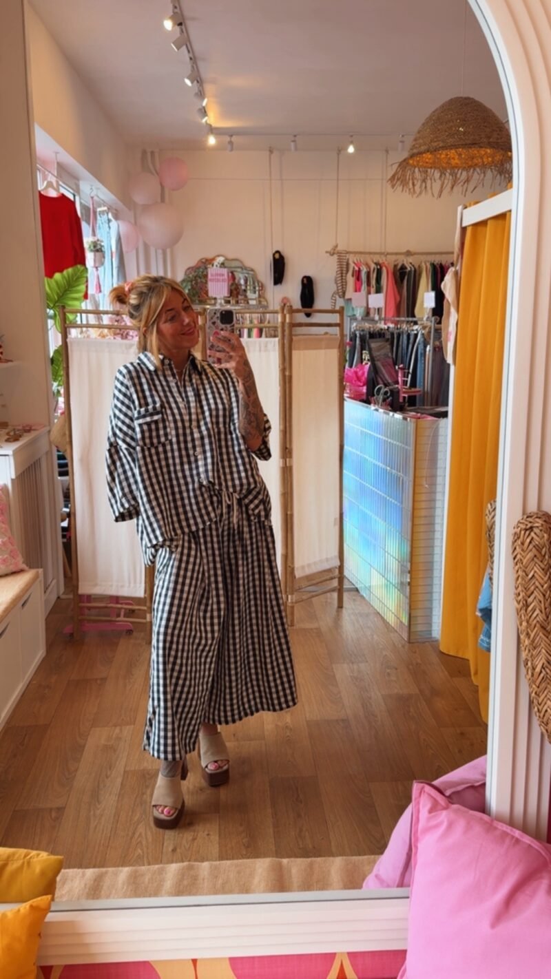 PANTALON  CARREAUX BLEU MARINE