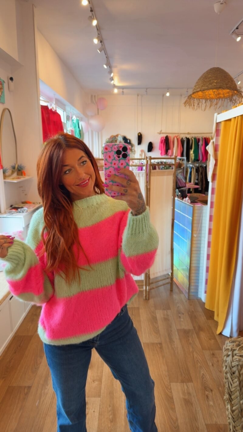 PULL NAOMIE  VERT/ROSE