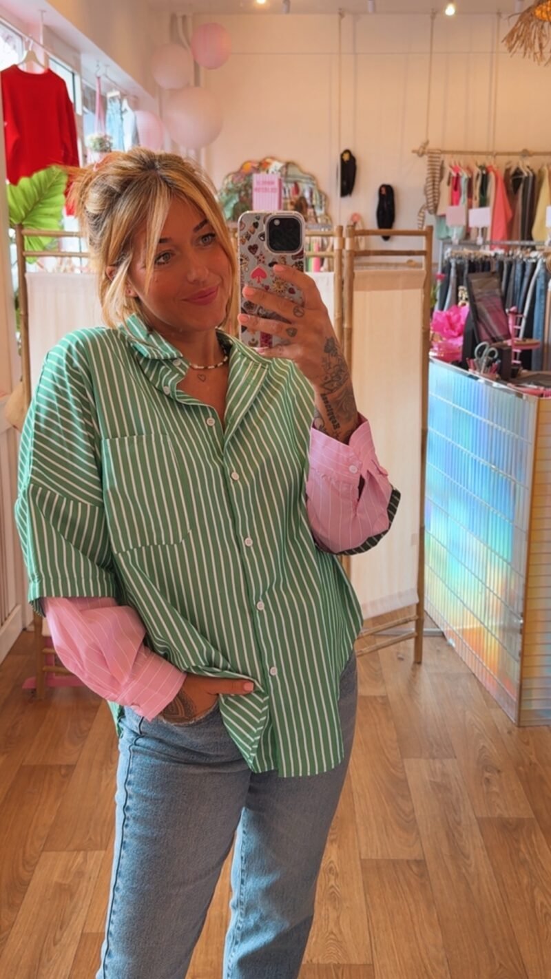 CHEMISE VERTE RAYE