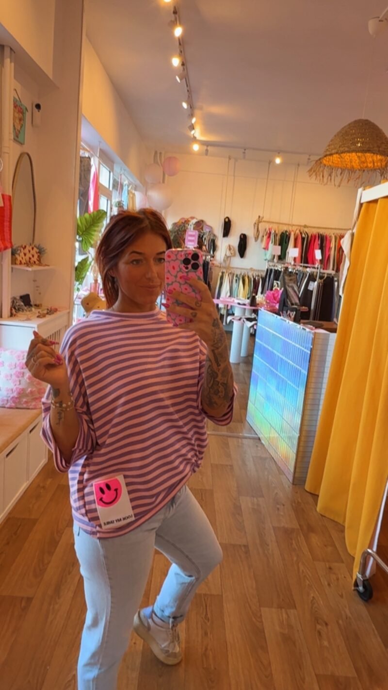 T SHIRT RAYE VIOLET / LILA