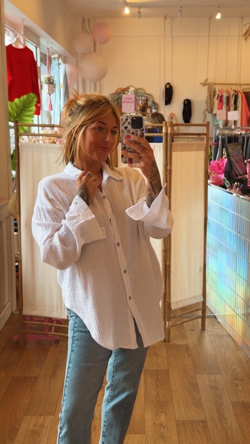 CHEMISE GAZ BLANCHE SOLEIL AMOR