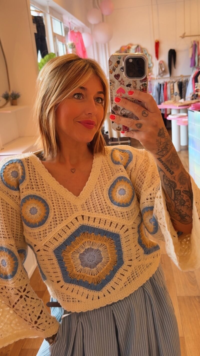 TOP EN CROCHET BLEU