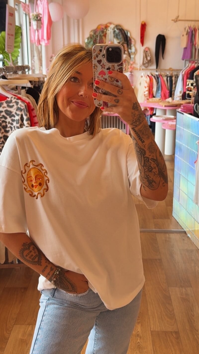 T SHIRT DOUX  " soleil strass »