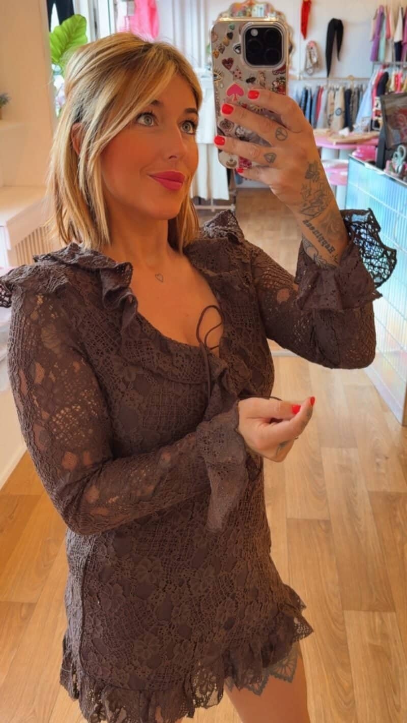 ROBE DENTELLE CHOCOLAT  S/M – Image 2