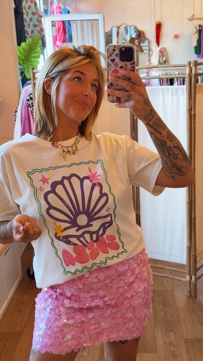 T SHIRT COQUILLAGE VIOLET