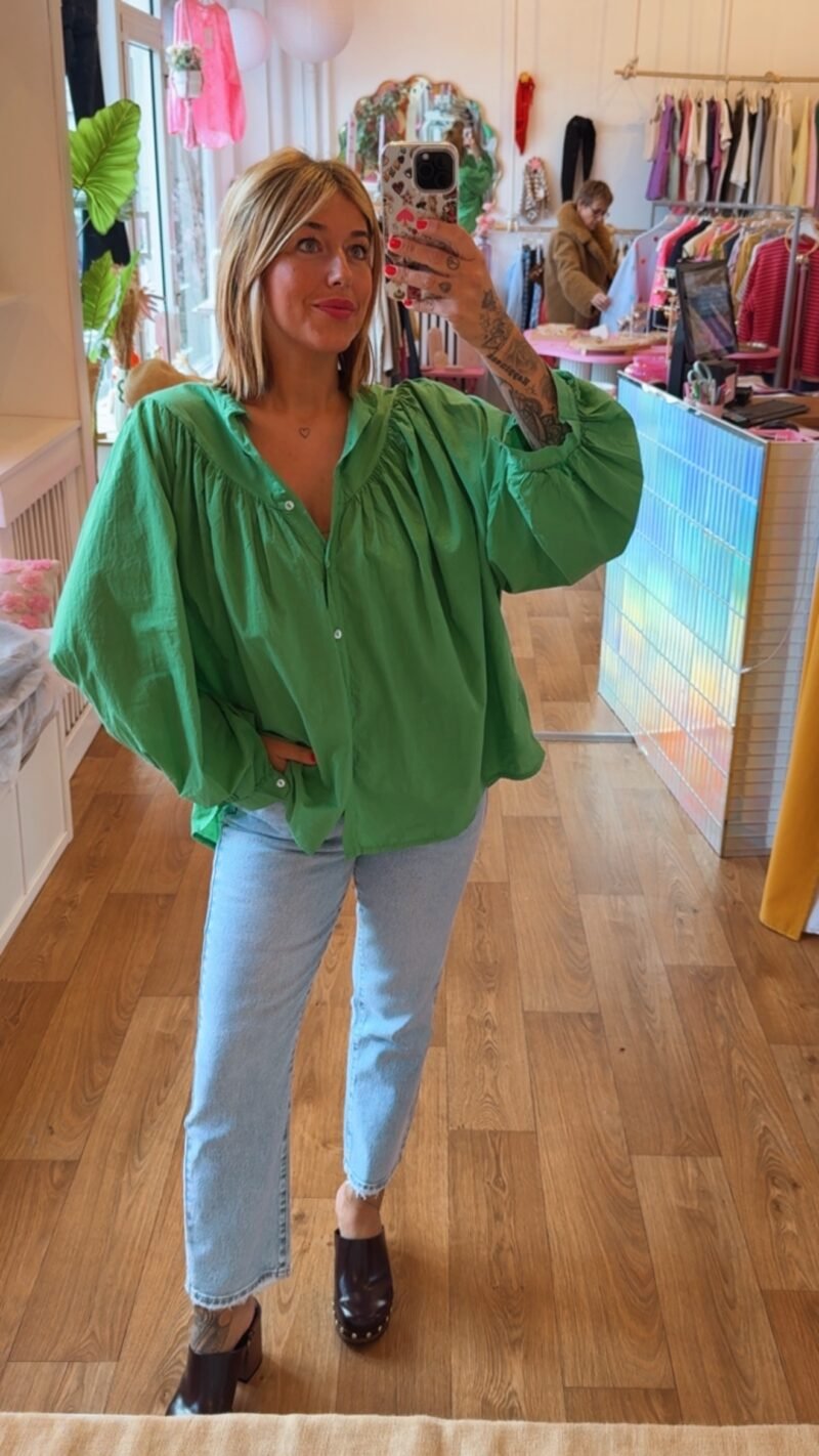 TUNIQUE COTON UNI  VERTE