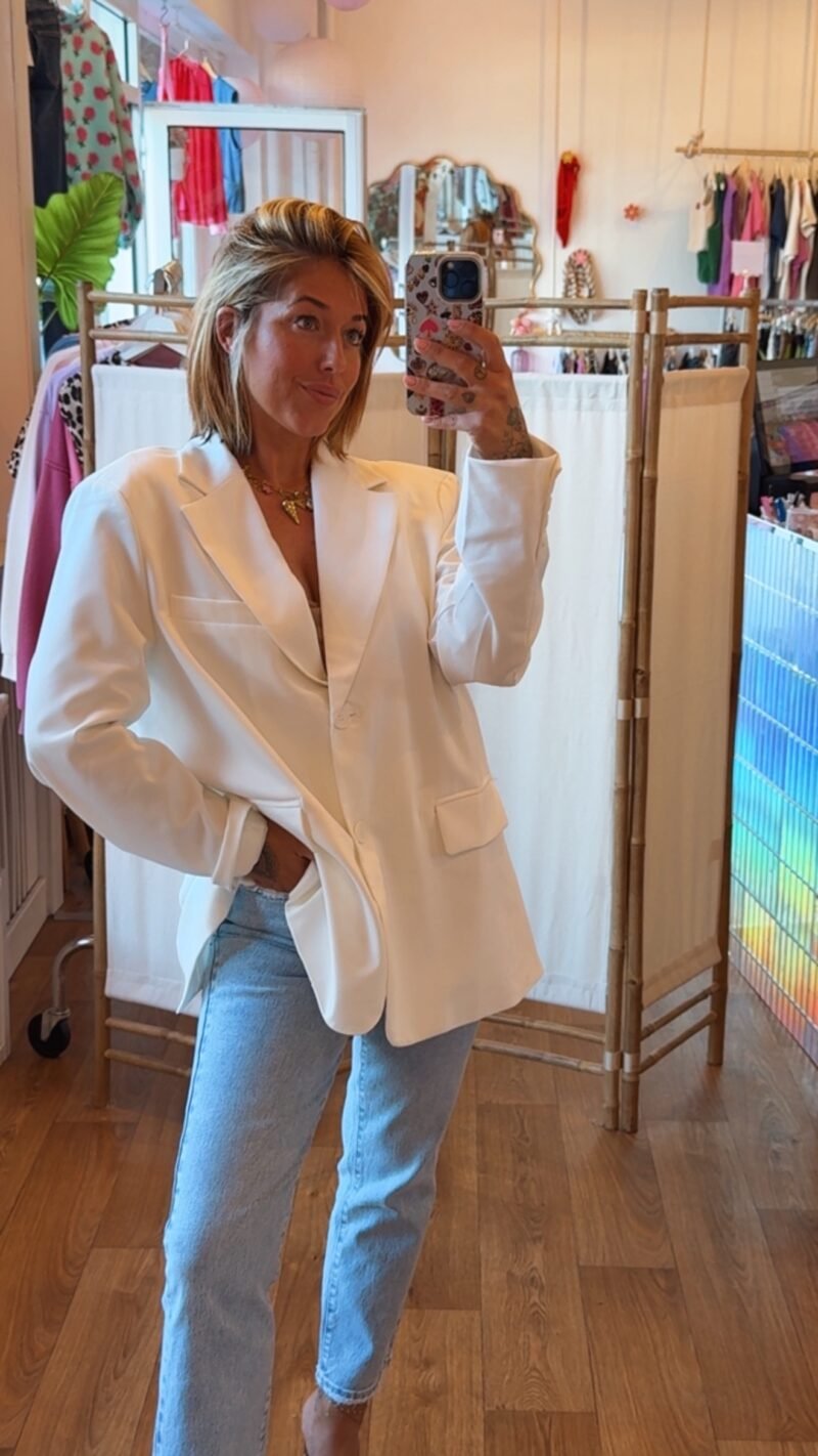 BLAZER  OUVERT DANS LE DOS BLANC   S/M