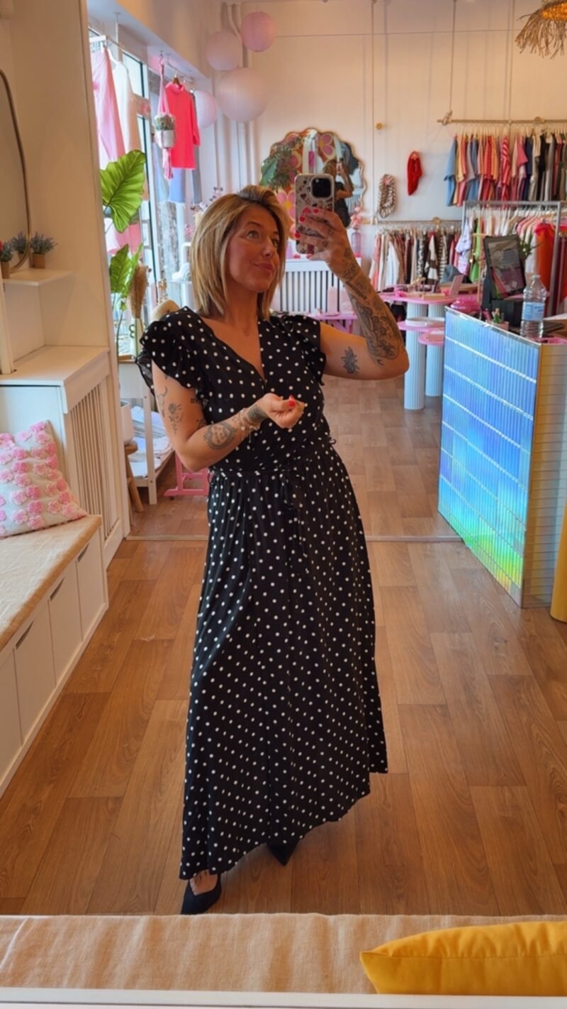 ROBE LONGUE CACHE COEUR NOIR  M/L