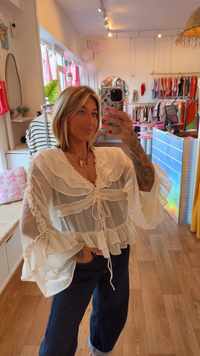 TOP VOILE CEREMONIE ECRU  S/M