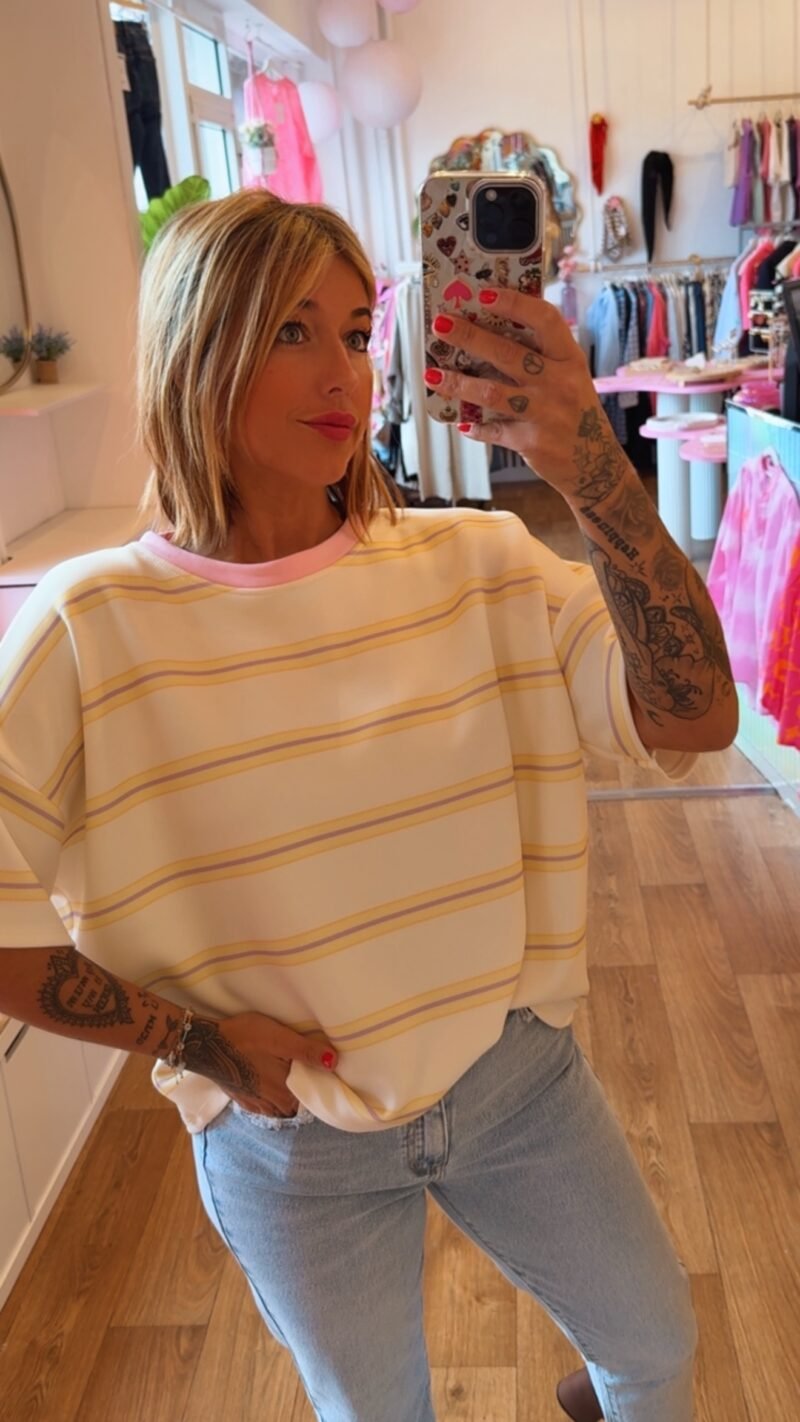T SHIRT DOUX RAYURES  JAUNE