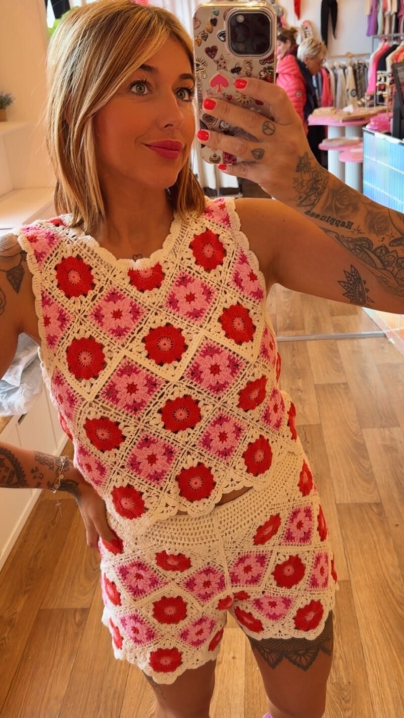 TOP CROCHET CHATA  ROSE  ML