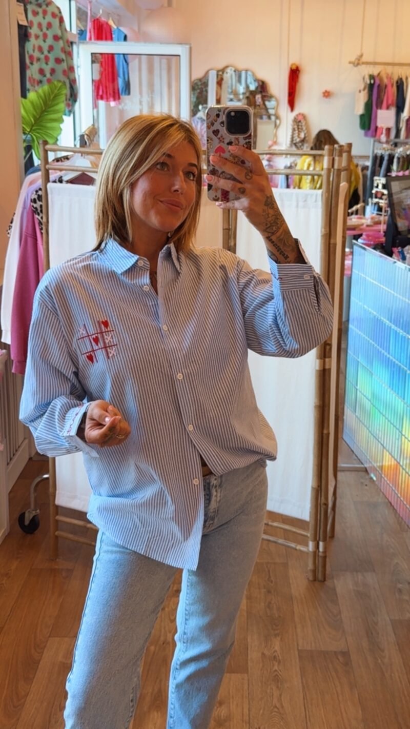 CHEMISE RAYE BLEU VALENTINE  S/M