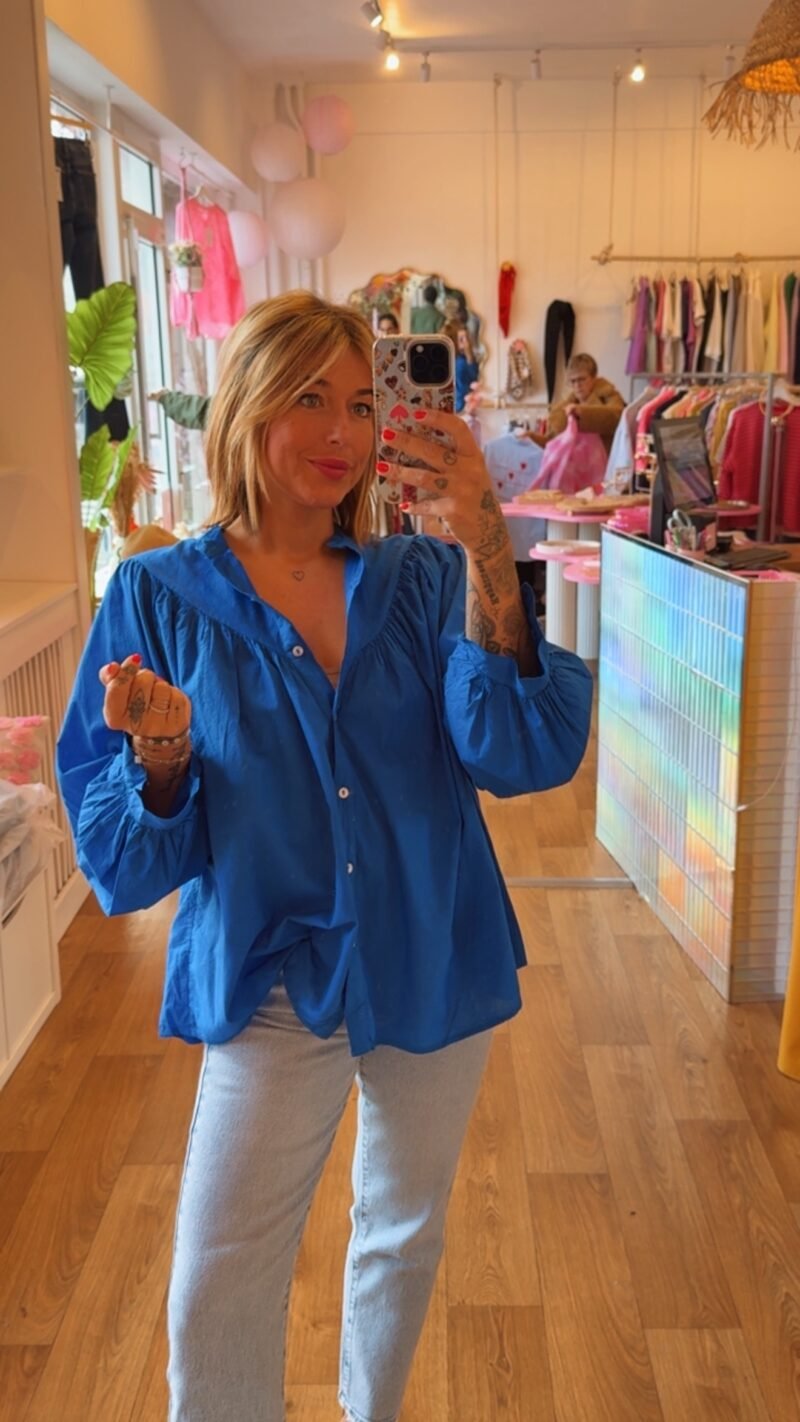 TUNIQUE COTON UNI  BLEU MAJORELLE