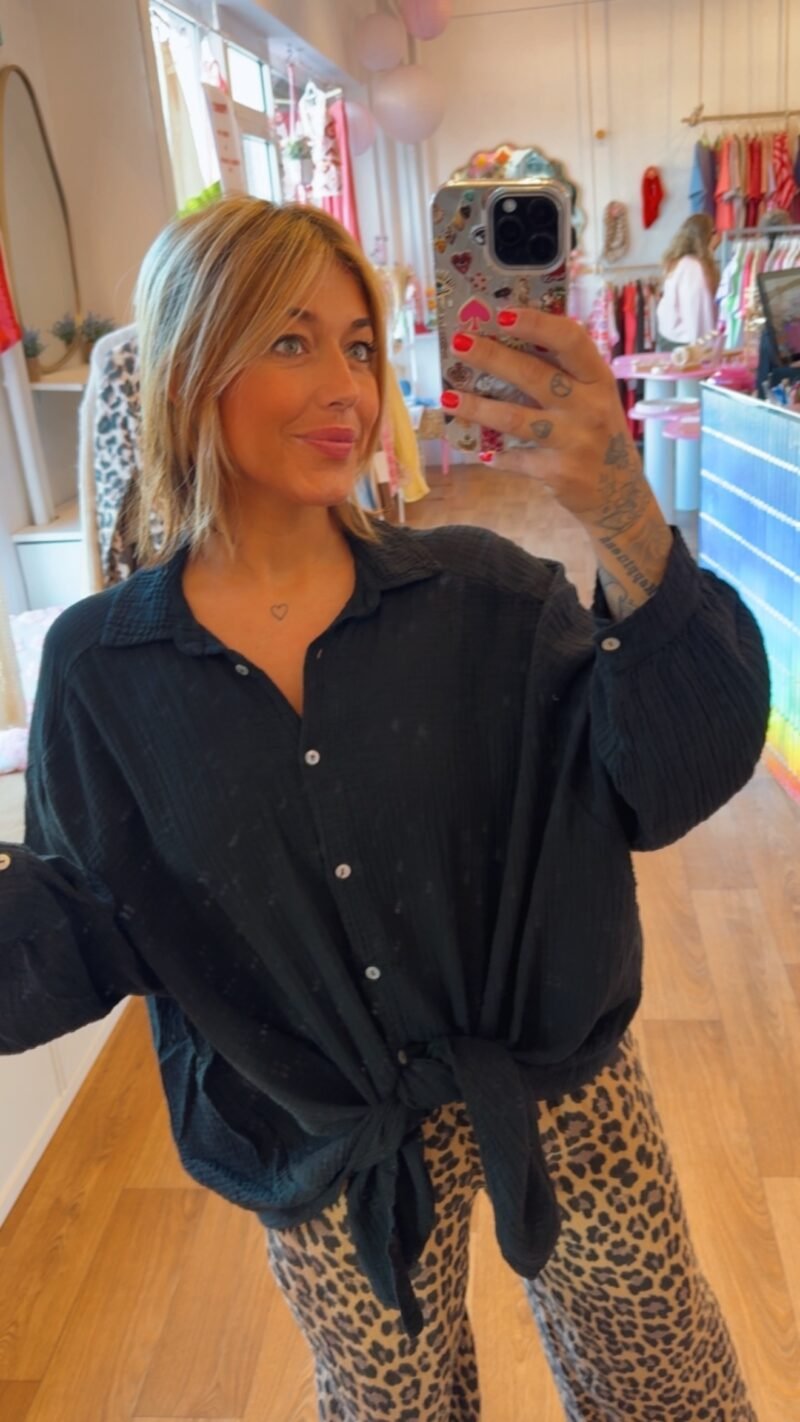 CHEMISE GAZ DE COTON LILI NOIR