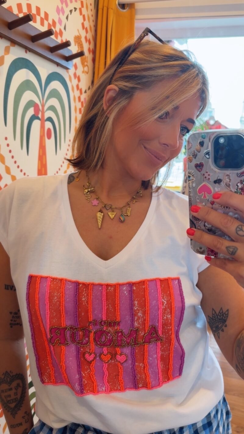 T SHIRT MON AMOUR ORANGÉ