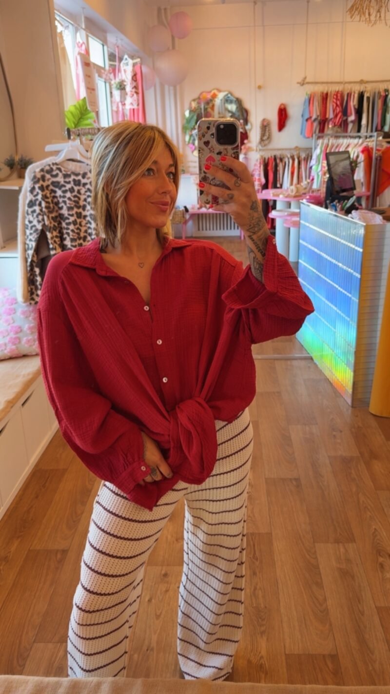 CHEMISE GAZ DE COTON LILI BORDEAUX