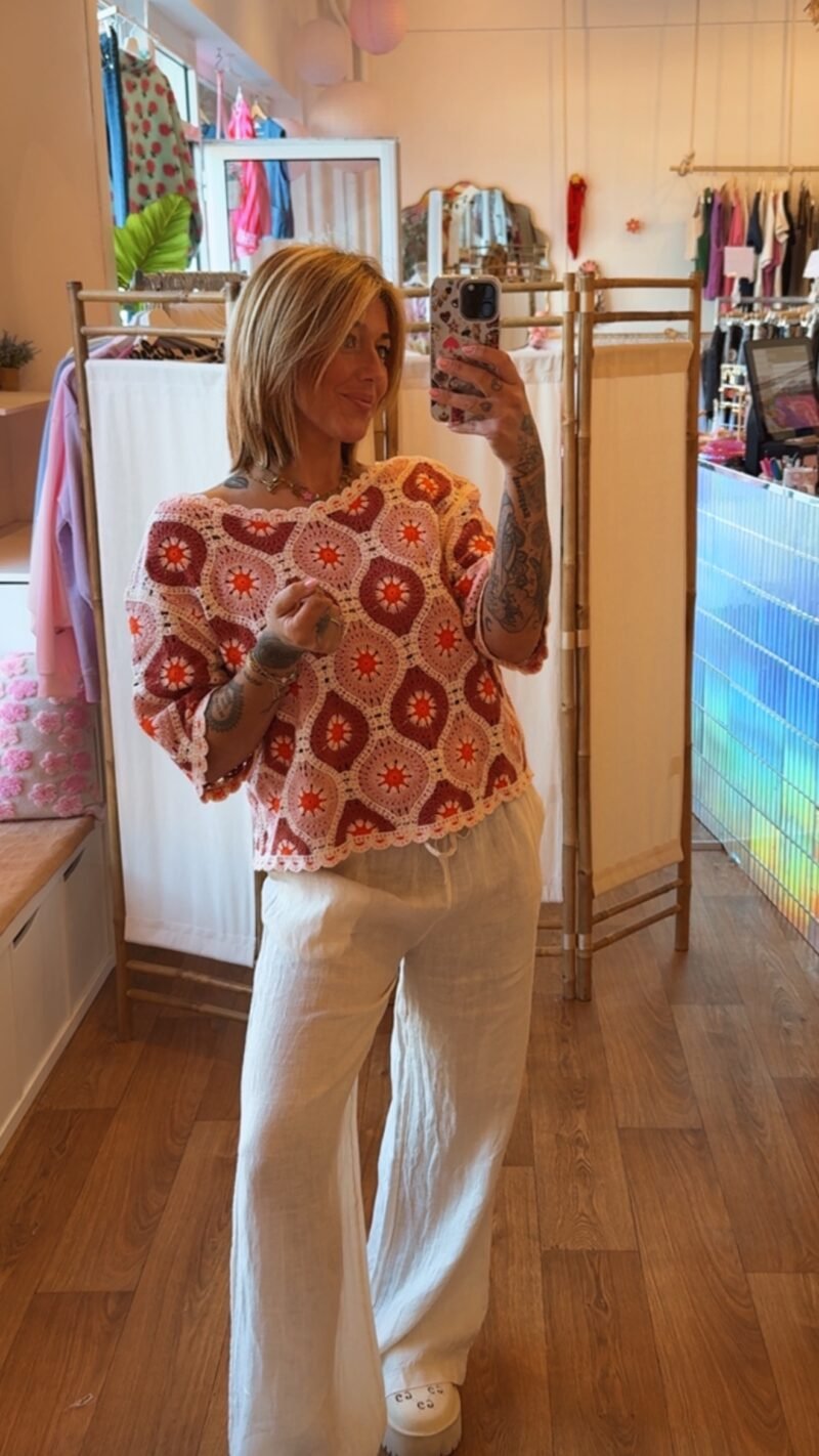 PANTALON EN LIN DROIT  ECRU