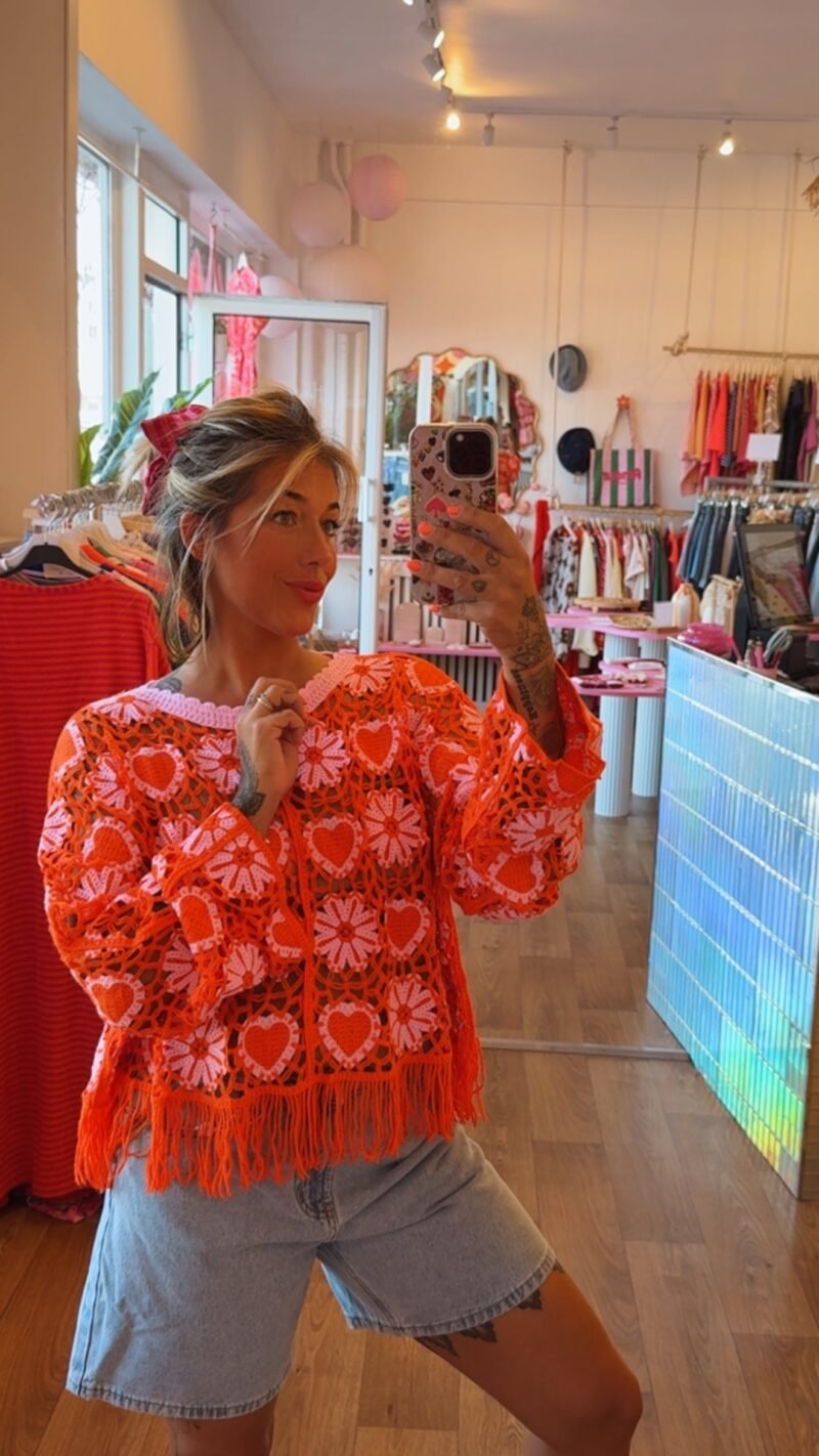 TOP CROCHET HIPPIE ORANGE