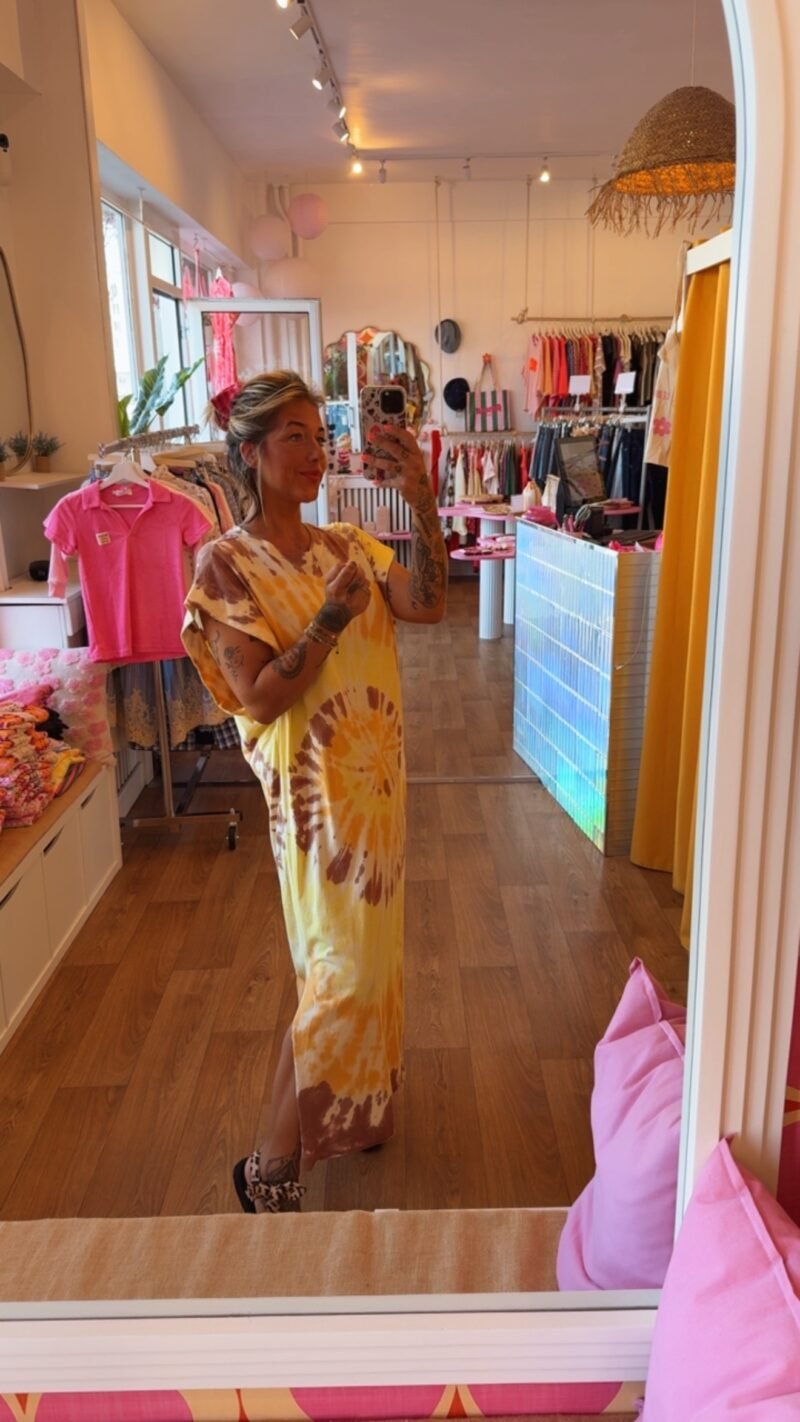 ROBE TIE AND DYE  JAUNE
