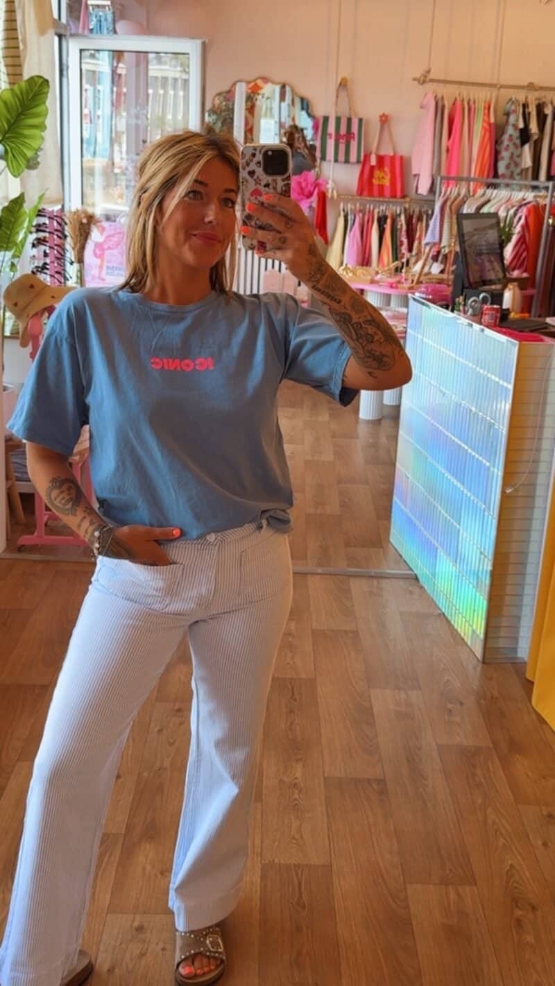 T SHIRT COTON ICONIC BLEU